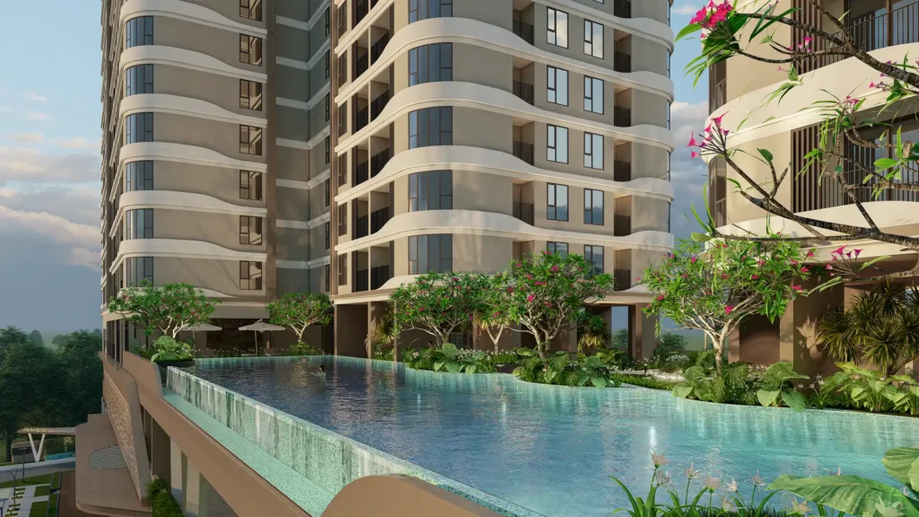 Hồ bơi và khu tiện ích hiện đại tại A&K Tower