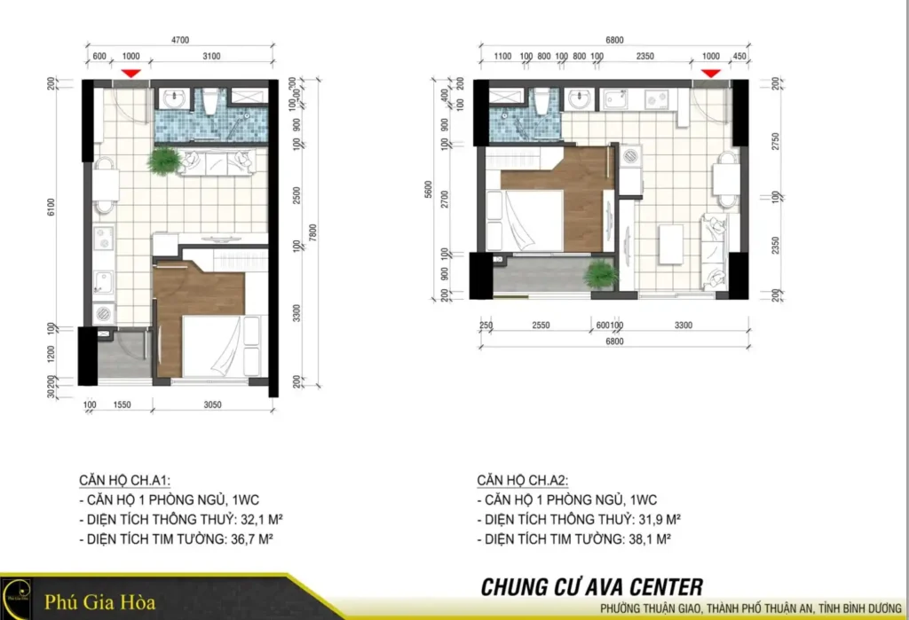 Căn hộ 1 Phòng Ngủ Dự án Ava Center